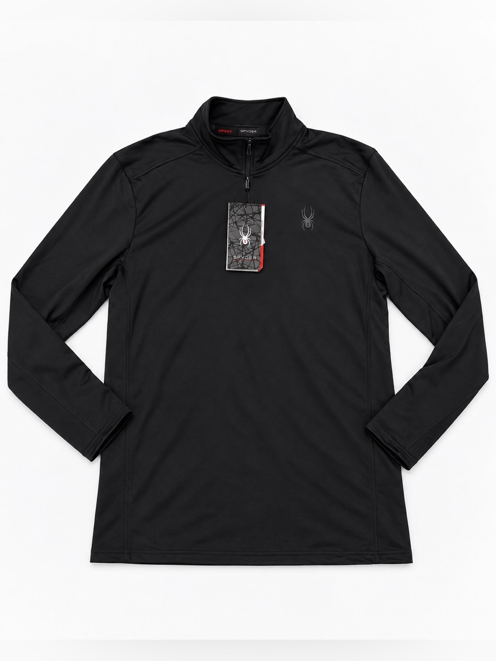 Spyder Black Long-Sleeve Performance Quarter-Zip Pullover